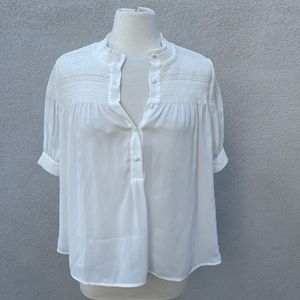 FRAME Short Sleeved Blouse in White